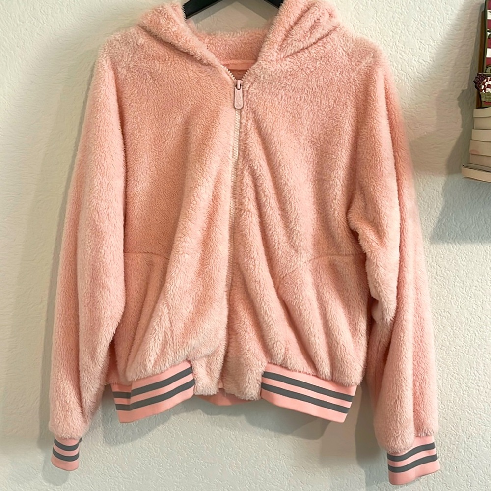 Fluffy pink sweater